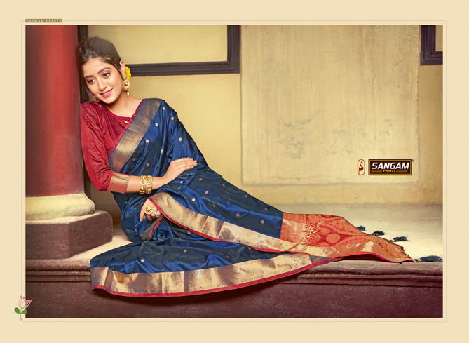 Sangam Roop Sundari Designer Festive Party Wear Handloom Silk Saree Collection